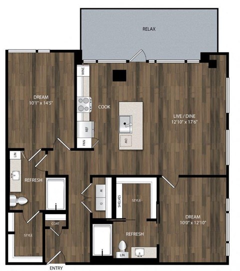 Portland Astoria Apartments in Portland, Oregon B10.2 Floor Plan